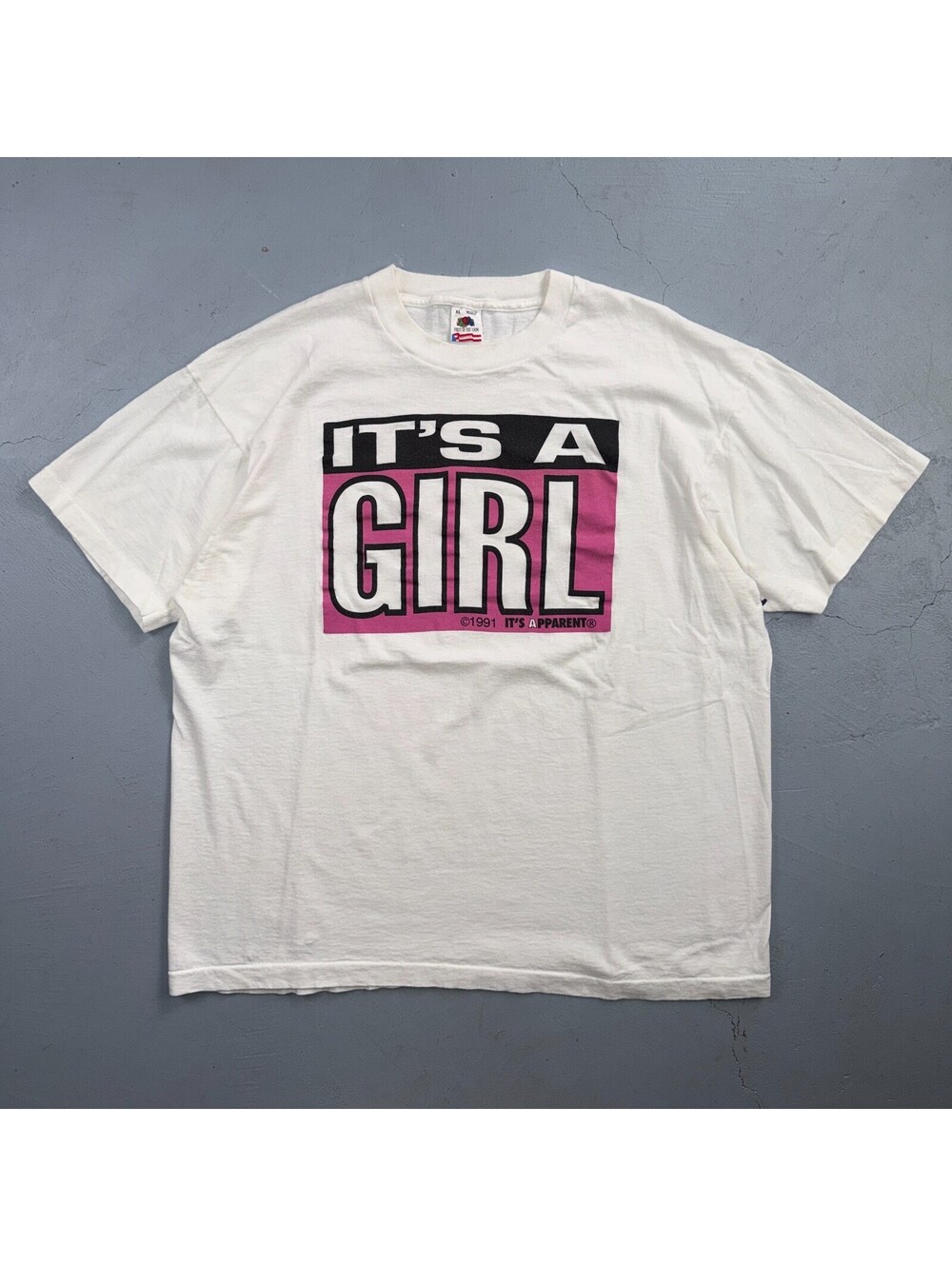 Its a Girl VTG T Shirt A Parent 1991 Baby Gender Reveal Cute Graphic Tee 90s